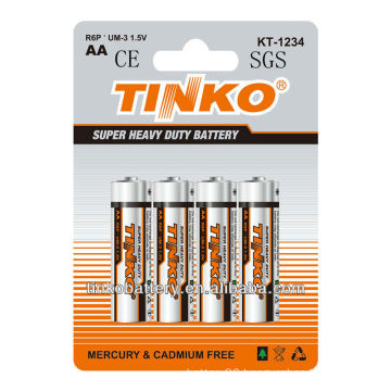 Tinko battery for 16years experience for heavy duty power R6P battery